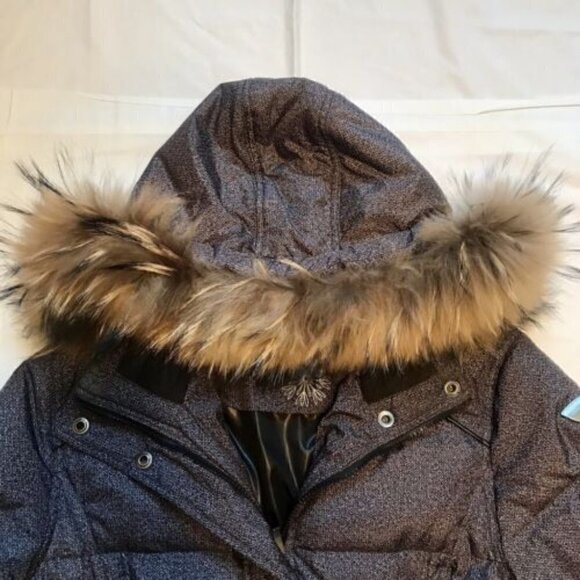 Timeless Winter Chic M-COLLECTION Fur Hooded Puffer Coat Elegant - Picture 4 of 12